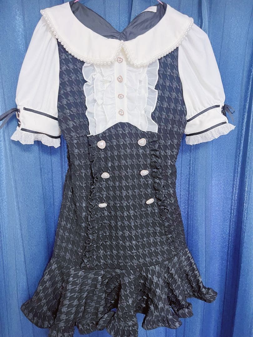 LIZ LISA Houndstooth Jacquard Dress Size M Japan Cute Girly Fashion Style