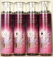 QTY 4 Bath  Body Works STRAWBERRY SNOWFLAKES Fine Fragrance Body Mist Spray 8Oz
