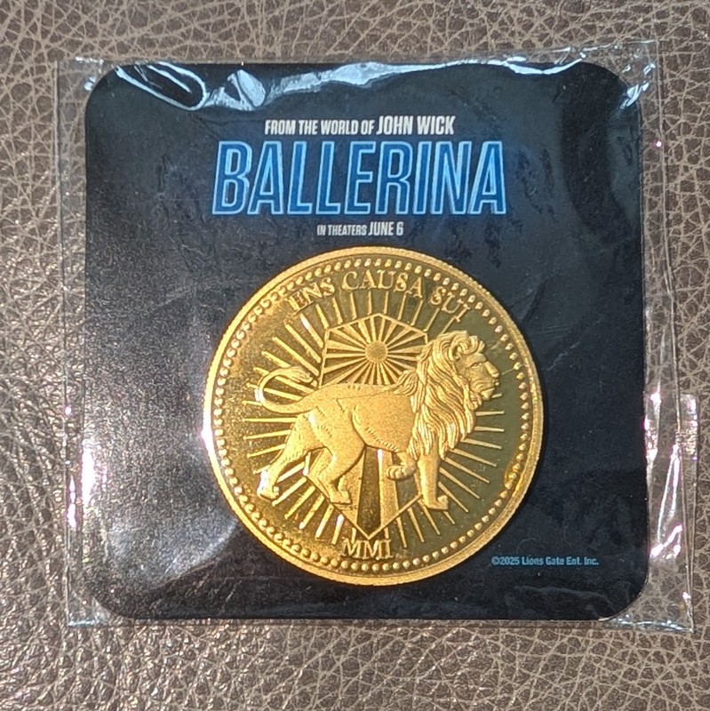 JOHN WICK BALLERINA 2025 Movie Promo Coin Sealed Assassin Token Gold Continental