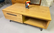 Coffee Table Light Oak. Magazine Shelf/Storage Drawers. Hairpin Legs. Furniture