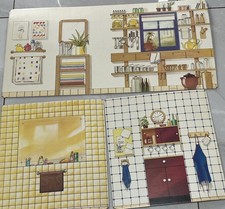 Vintage SINDY  Home Dolls House Spare 3 Back Board Kitchen Pedigree VGC