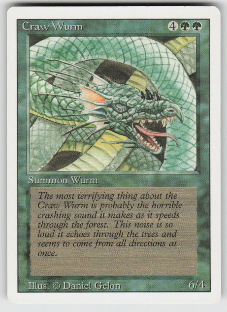 Craw Wurm Common Revised Edition 190 MTG Lightly Played