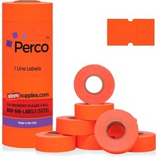 Fluorescent Red Labels 8000 Count Adhesive Price Date Labels for Price Guns