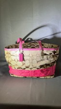 Coach Signature Stripe Diaper/Tote Bag With Pink Trim - Stylish  Functional Bro