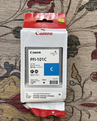 Canon PFI-101C Cyan Ink Cartridges Tank Genuine Expired New / Sealed.  Exp.