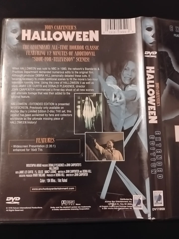 HALLOWEEN (Extended Edition w/12 Mins Extra TV Footage DVD) Rare OOP Horror - Bild 4 von 4