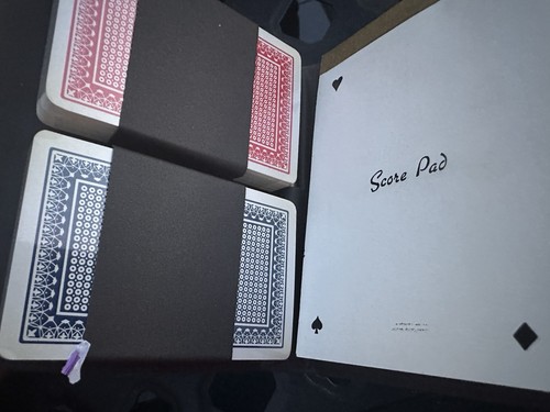 Double Deck; MEET THE CHALLENGE Playing Cards; New in Holder; Score Pad - Picture 2 of 4