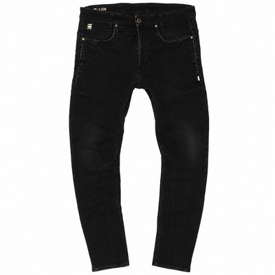 G-STAR D-STAQ HERREN JEANS W32 L34   BLACK WASHED SLIM TAPERED DENIM HOSE