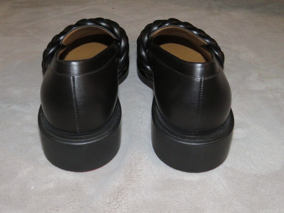 Christian Louboutin Urbino Moc Braid Black Leather Loafers  display picture 3