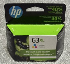Genuine HP 63XL High Yield Tri-Color Ink Cartridge F6U63AN, EXPIRED 6/2023