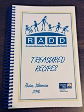 Cookbook RADD Treasured Recipes Racine Wisconsin WI Recipes 2010 Disabled