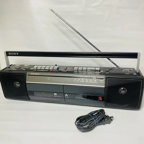 Sony CFS-W301 Sound Rider Dual Cassette Recorder AM-FM Stereo Radio w/Cord