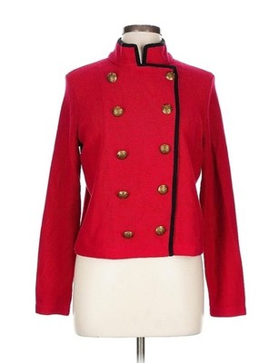 Vintage Ralph Lauren Jeans Knit Blazer Jacket Women L Red Band