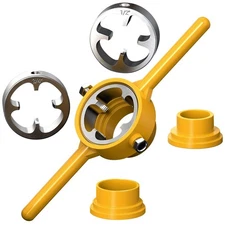 Tap and Die Set, 6 PCS PVC Pipe Threader Plumbing Tool Kit with 3 Dies 1/2”, 3/