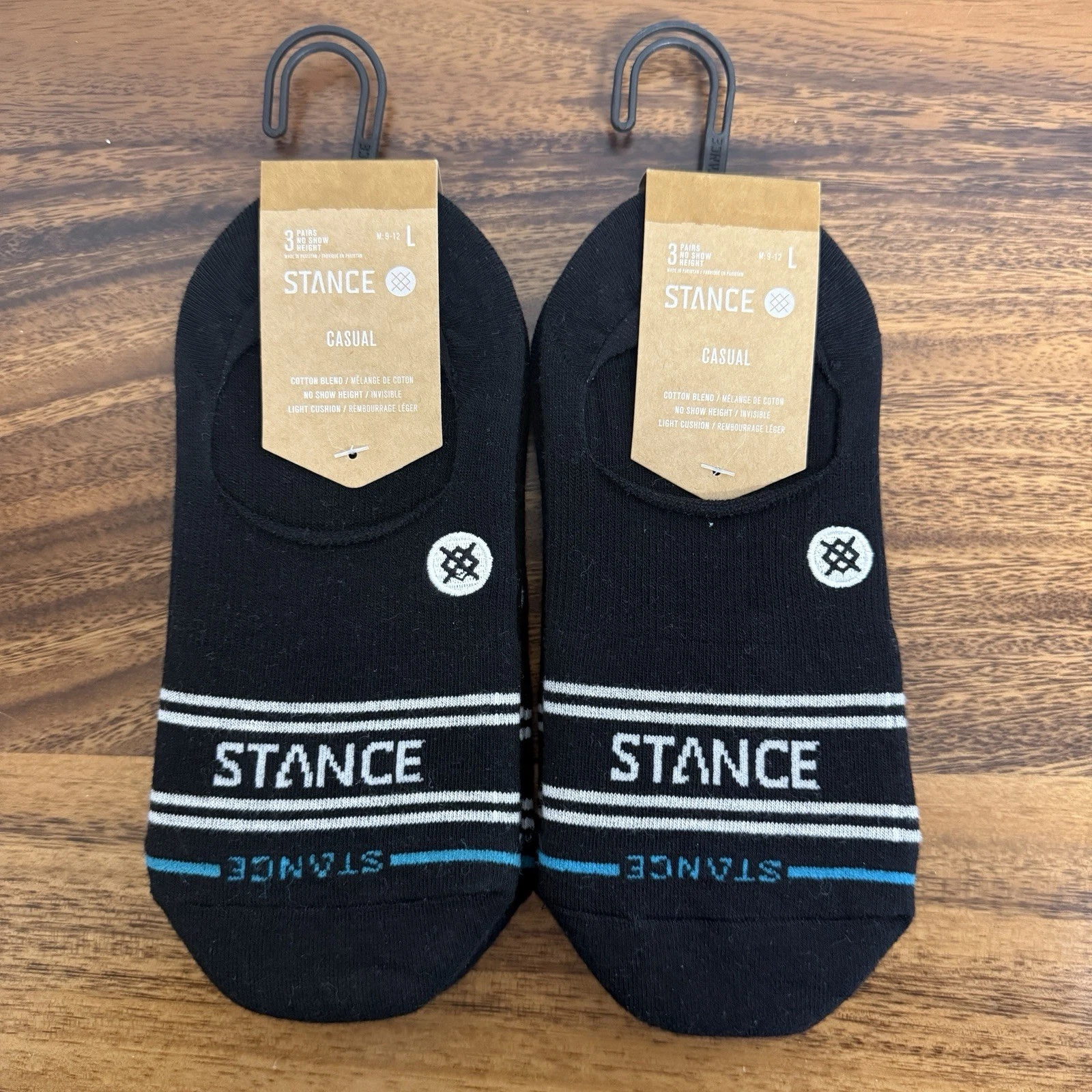 STANCE Basic 6 Pack No Show Size L Large Unisex Casual Socks Black Mens 9-12