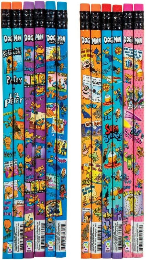 Raymond Geddes 36 Dog Man Themed Pencils with Erasers-image