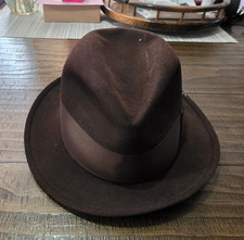 Churchill Ltd Men s Solid Brown Fedora Hat Si...