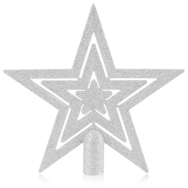 Weihnachtsbaumspitze Glitzer-Stern - Spitze FüR Weihnachtsbaum - Silberfarben-image