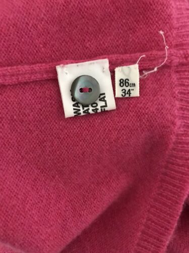 Turnbull and Asser Crewneck Cashmere Sweater Womens Size M Pink Button Front - Picture 8 of 10