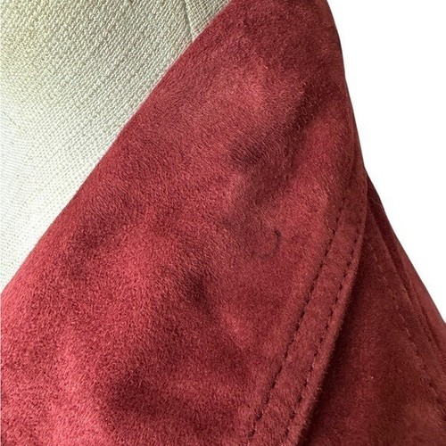 All Saints Dalby Suede Biker Jacket in Garnet Red US: 6 NWT New - Picture 11 of 11