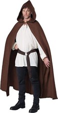 Hooded Cloak Medieval Renaissance Fancy Dress Halloween Adult Costume 2 COLORS