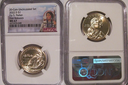 2022 D Ely S. Parker Native Sacagawea $1 Dollar NGC MS 67 First Releases