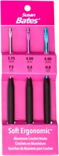 Susan Bates Soft Ergonomic Aluminum Crochet Hook Set #12693 - 3.75, 4.0 & 5.0 mm