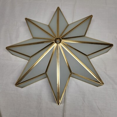 Beveled Brass Star Ceiling Light REPLACEMENT SHADE ONLY Frost Glass Flush Mount