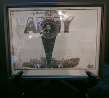 WWII US Army Bill Mauldin Framed Cartoon "Be All That You Can Be" Cannon Fodder