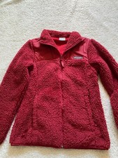 Columbia Women Fleece Long Sleeve Jacket with Pockets Red Size S