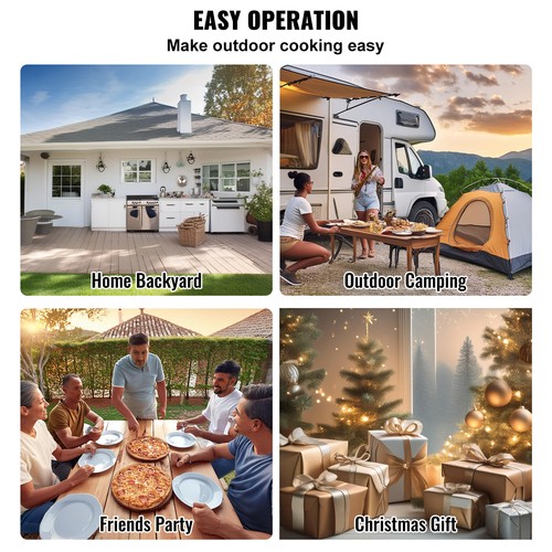 VEVOR 12" Outdoor Pizza Oven Portable Wood Pellet Pizza Oven Iron Spray Camping - Picture 6 of 12