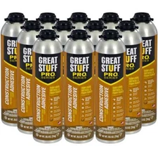 Great Stuff Pro Construction Adhesive, 26.5 oz Gun Foam, Case of 12
