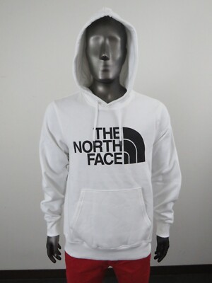 NWT The North Face Half Dome Logo Print Hoodie Pullover Sweatshirt White / Black