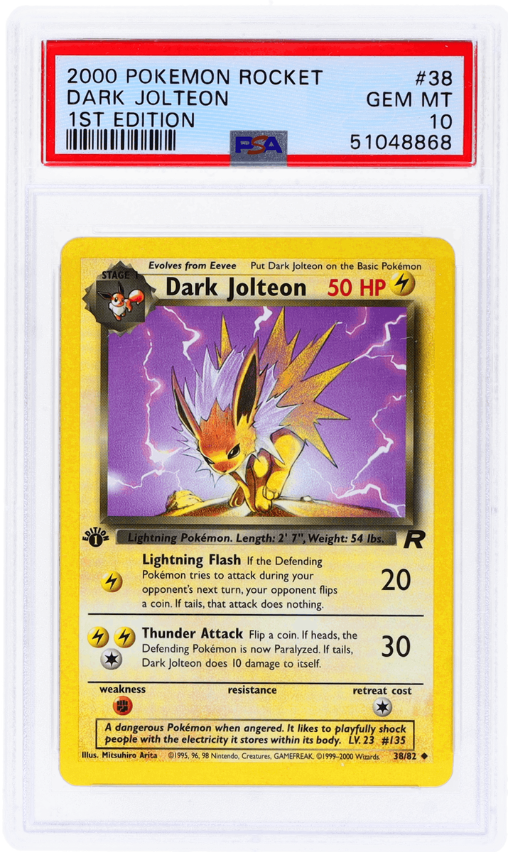 2000 Pokemon Team Rocket #38 Dark Jolteon 1st Edition PSA 10 | eBay