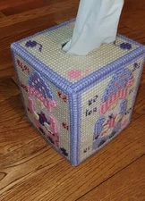 KNITTING GNOMES HANDMADE TISSUE BOX COVER