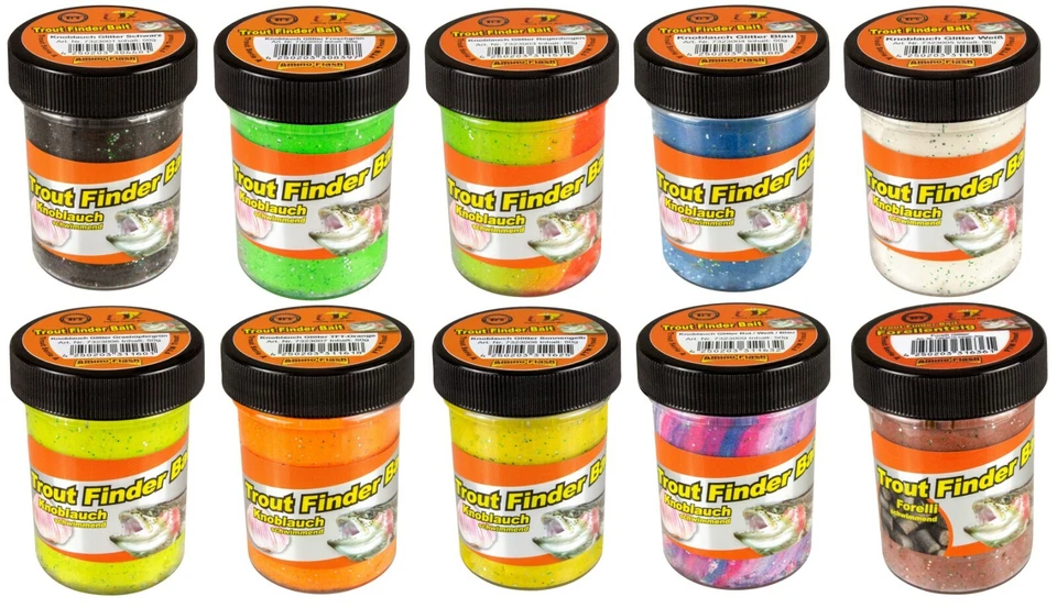 FTM Trout Finder Bait Knoblauch 75g sinkend versch. Farben Fishing Tackle Max