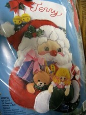 Bucilla Christmas Felt Applique Stocking Kit, ARMFUL OF TOYS,Garbrandt,18",83112