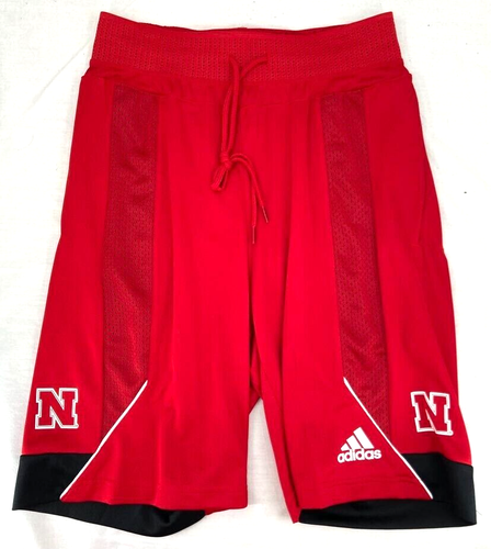 NEW Nebraska Cornhuskers NU Adidas Climacool Drawstring Basketball Shorts Mens M