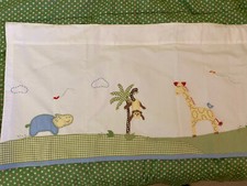 Pottery Barn Kids Green Multi Jungle Animal Embroidered Window Valance 44"x 18"