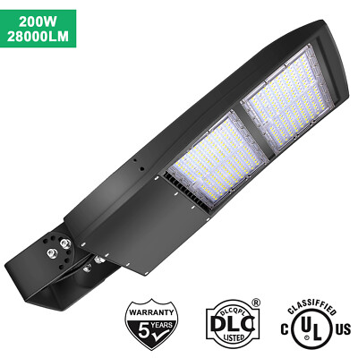200W LED Shoebox Parking Lot light Fixture 5000K Replace 600W MH Area Road light