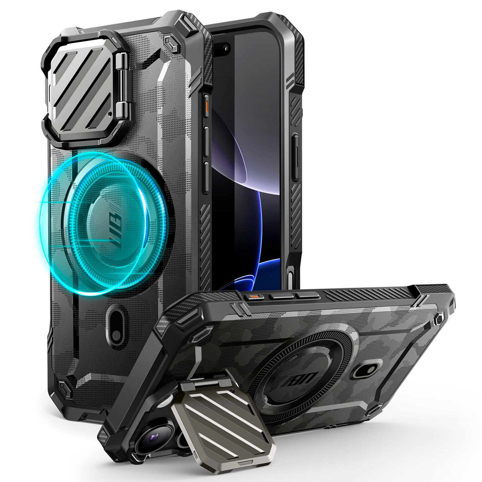 For iPhone 16 ProMax, SUPCASE Magnetic Stand Case Multi-function Camera Cover US