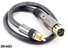 1.5ft. Premium XLR Female to RCA Male Audio Cable, Gold