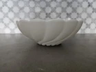 Vintage Hazel Atlas Milk Glass Alpine White Swirl Serving & Salad Bowl 9 x 3"