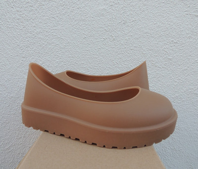 UGG CHESTNUT WATERPROOF RUBBER RAIN BOOT GUARD GALOSH, US XS WOMEN 4-5 ~NIB