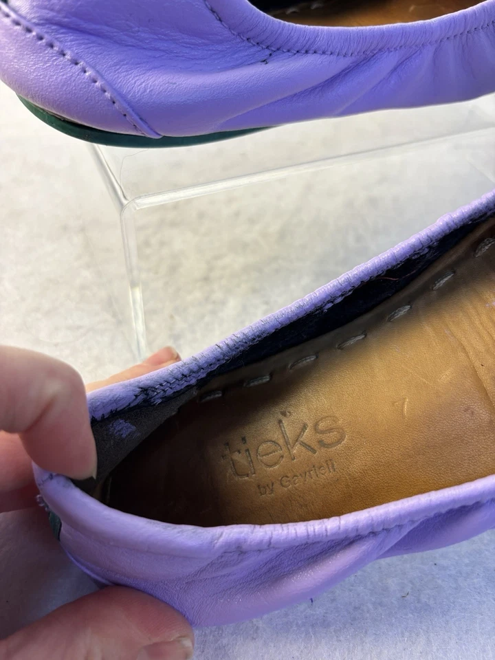 Corbatas de Gavrieli Plegables Ballet Planas Talla 7 Cuero Napa Púrpura Mate Foto 3 de 4