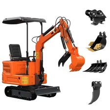 1T mini excavator, crawler,13.5 hp gasoline engine free ship Hydraulic clamp