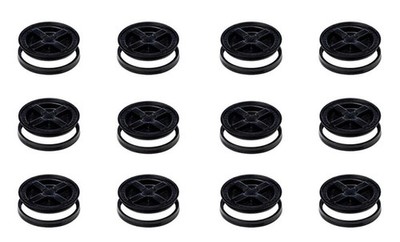 Set of 12 Black Gamma Seal Lids - Leak-Proof, Twist-Lock Tops (3.5 to 7 Gallon)