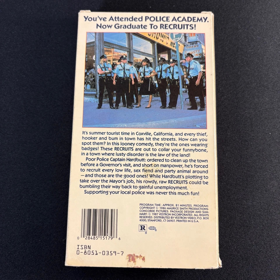 Recruits (1986) VHS Comedy Alan Deveau John Mikl Thor Vestron Video TESTED! Rare - Image 4 of 4