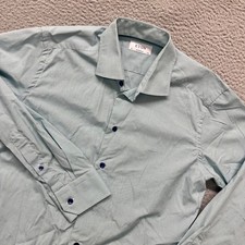 ETON Dress Shirt Mens 15 3/4 Green Plaid Contemporary Long Sleeve Button Up