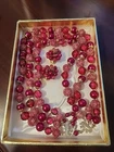 Vintage Hong Kong Necklace Clip on Earring Set Costume Jewelry